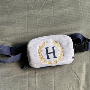 Tommy Hilfiger Gray Belt Bag with Embroidered H